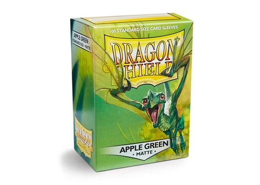 Dragon Shield 100 Count Standard Apple Green Matte Sleeves - Taste Victory!, Dragon Shield, Card Sleeves, dragon-shield-100-count-standard-apple-green-matte, , Dark Ninja Gaming LA