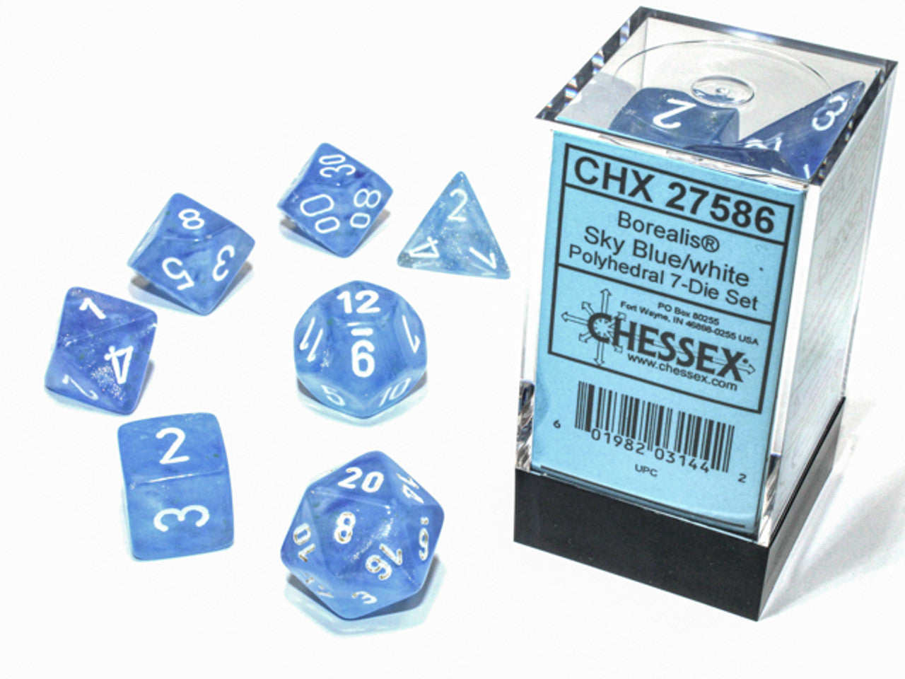 CHESSEX BOREALIS POLYHEDRAL 7-DIE SET - Add Sparkle to Your Gaming Experience!, Chessex, Dice & Counters, chessex-borealis-polyhedral-7-die-set, Chessex, CHX, Dice, Die, Die Set, Dark Ninja Gaming LA