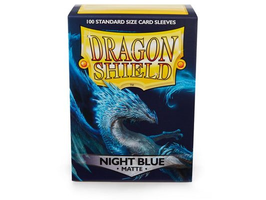 Dragon Shield: 100 Count Standard Night Blue Matte Sleeves, Dragon Shield, Card Sleeves, dragon-shield-100-count-standard-night-blue-matte, , Dark Ninja Gaming LA