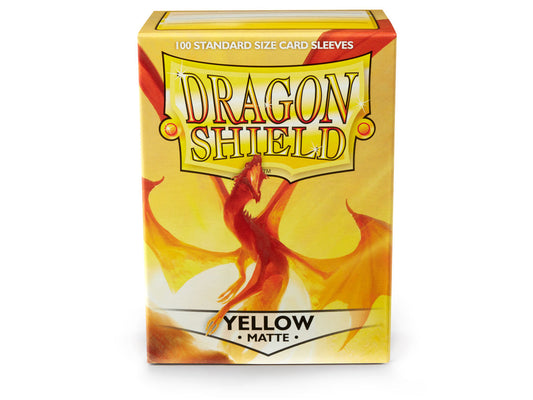 Dragon Shield: Standard Yellow Matte Sleeves (100ct), Dragon Shield, Card Sleeves, dragon-shield-yellow-matte, , Dark Ninja Gaming LA
