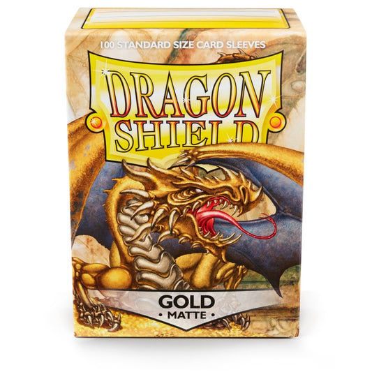 Dragon Shield: 100 Count Standard Gold Matte Sleeves - Luxurious Protection, Dragon Shield, Card Sleeves, dragon-shield-100-count-standard-gold-matte, , Dark Ninja Gaming LA