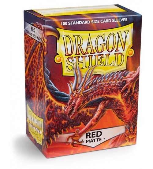 DRAGON SHIELD: 100 COUNT STANDARD RED MATTE - Dark Ninja Gaming LA