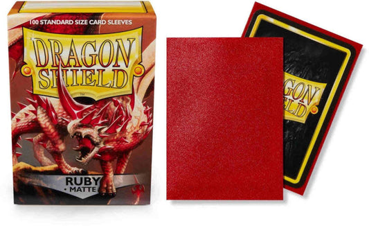 Dragon Shield: 100 Count Standard Ruby Matte Sleeves, Dragon Shield, Card Sleeves, dragon-shield-100-count-standard-ruby-matte, , Dark Ninja Gaming LA